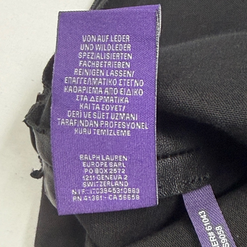 Ralph Lauren Purple Label Women The Lambskin Side-Zip Pant Leggings Made In USA - Picture 15 of 16